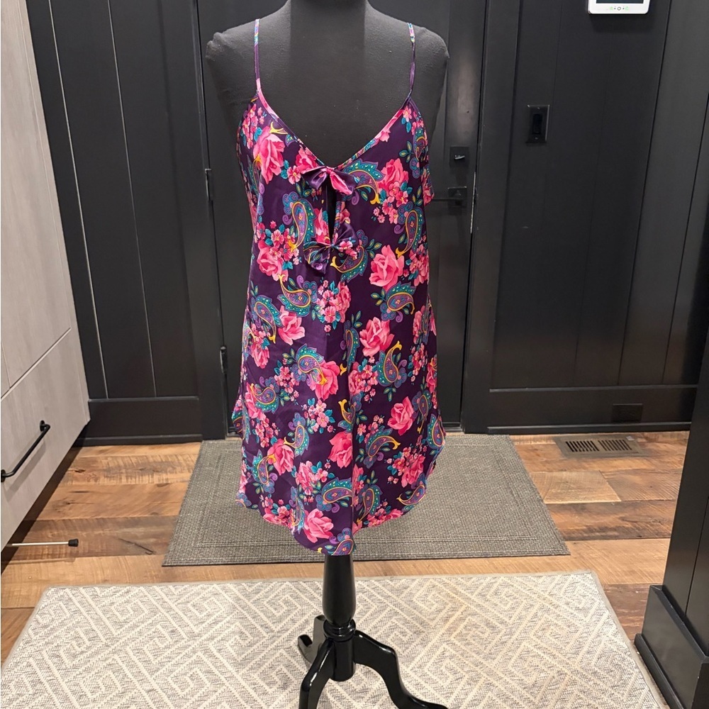 Y2K Paisley Floral Slip Dress Intimate Affairs - Picture 4 of 6